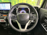 【純正革巻きステアリング】上質な革を使用することで、手にしっかり馴染みとても運転しやすいハンドルです♪