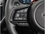 ハンドルに付いたスイッチによりオーディオと追従機能付きクルーズコントロールの操作が可能!追従速度や車間距離の変更もできます!!