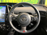 【純正革巻きステアリング】上質な革を使用することで、手にしっかり馴染みとても運転しやすいハンドルです♪