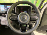【純正革巻きステアリング】上質な革を使用することで、手にしっかり馴染みとても運転しやすいハンドルです♪