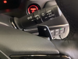 ステアリングホイール・後ろの減速セレクターは、左右に取り付けられた2つのパドルスイッチで減速の強さを調整。 左側の「-」を操作すると減速を強く、右側の「+」を操作すると減速を弱くすることができます。