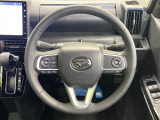 【純正革巻きステアリング】上質な革を使用することで、手にしっかり馴染みとても運転しやすいハンドルです♪