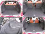 CX-5シリーズ伝統&好評のトランクスペース。後席中央部が単独で倒せるので4人乗車&長い荷物も積めちゃいます!
