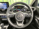 【純正革巻きステアリング】上質な革を使用することで、手にしっかり馴染みとても運転しやすいハンドルです♪