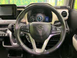 【純正革巻きステアリング】上質な革を使用することで、手にしっかり馴染みとても運転しやすいハンドルです♪