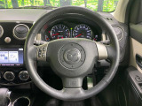 【純正革巻きステアリング】上質な革を使用することで、手にしっかり馴染みとても運転しやすいハンドルです♪