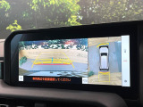 【パノラミックビューモニター】専用のカメラにより、上から見下ろしたような視点で360度クルマの周囲を確認することができます☆死角部分も確認しやすく、狭い場所での切り返しや駐車もスムーズに行えます。