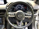 【純正革巻きステアリング】上質な革を使用することで、手にしっかり馴染みとても運転しやすいハンドルです♪