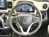 【純正革巻きステアリング】上質な革を使用することで、手にしっかり馴染みとても運転しやすいハンドルです♪