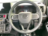 【純正革巻きステアリング】上質な革を使用することで、手にしっかり馴染みとても運転しやすいハンドルです♪