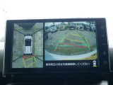 バックモニター(黄色いガイドラインのお陰で、駐車がしやすいです。真上から見下ろしたアングル付きです)