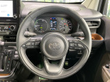 【純正革巻きステアリング】上質な革を使用することで、手にしっかり馴染みとても運転しやすいハンドルです♪