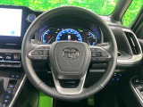 【純正革巻きステアリング】上質な革を使用することで、手にしっかり馴染みとても運転しやすいハンドルです♪
