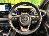 【純正革巻きステアリング】上質な革を使用することで、手にしっかり馴染みとても運転しやすいハンドルです♪