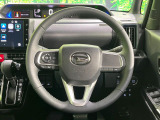 【純正革巻きステアリング】上質な革を使用することで、手にしっかり馴染みとても運転しやすいハンドルです♪
