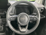 【純正革巻きステアリング】上質な革を使用することで、手にしっかり馴染みとても運転しやすいハンドルです♪