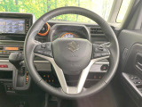 【純正革巻きステアリング】上質な革を使用することで、手にしっかり馴染みとても運転しやすいハンドルです♪