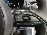 ステアリングには運転中でも簡単に操作できる各種スイッチついてます