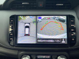 上からまる見え!アラウンドビューモニターの画像です。純正ナビに映してあります。お車を真上から見たような映像をミラーやナビ画面に映し出す事によって、車両の周囲を確認し、駐車時や発進時の運転をサポート。