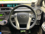 【純正革巻きステアリング】上質な革を使用することで、手にしっかり馴染みとても運転しやすいハンドルです♪