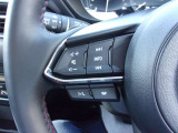 オーディオの音量やチャンネル操作ができるスイッチが、ハンドルに付いています。運転中でも、操作が行えて非常に安全・便利です!