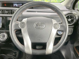 【純正革巻きステアリング】上質な革を使用することで、手にしっかり馴染みとても運転しやすいハンドルです♪