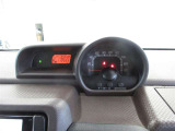 小ぶりで可愛い感じのスピードメーター。表示は大きく視認性に優れています。
