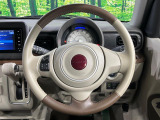 【純正革巻きステアリング】上質な革を使用することで、手にしっかり馴染みとても運転しやすいハンドルです♪