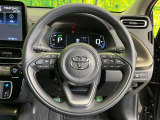 【純正革巻きステアリング】上質な革を使用することで、手にしっかり馴染みとても運転しやすいハンドルです♪