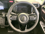 【純正革巻きステアリング】上質な革を使用することで、手にしっかり馴染みとても運転しやすいハンドルです♪