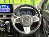 【純正革巻きステアリング】上質な革を使用することで、手にしっかり馴染みとても運転しやすいハンドルです♪