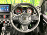 【純正革巻きステアリング】上質な革を使用することで、手にしっかり馴染みとても運転しやすいハンドルです♪