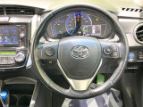 【純正革巻きステアリング】上質な革を使用することで、手にしっかり馴染みとても運転しやすいハンドルです♪