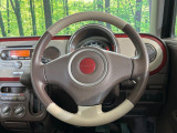 【純正革巻きステアリング】上質な革を使用することで、手にしっかり馴染みとても運転しやすいハンドルです♪