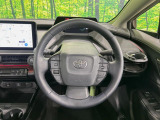 【純正革巻きステアリング】上質な革を使用することで、手にしっかり馴染みとても運転しやすいハンドルです♪
