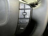 ステアリングスイッチでクルーズコントロール機能の操作ができます。長距離の高速走行時の疲労軽減や燃費に役立ちます。