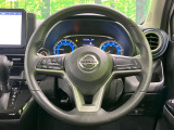 【純正革巻きステアリング】上質な革を使用することで、手にしっかり馴染みとても運転しやすいハンドルです♪