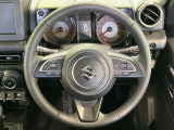【純正革巻きステアリング】上質な革を使用することで、手にしっかり馴染みとても運転しやすいハンドルです♪