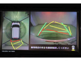 ハンドル操作にあわせてガイドラインが変化するバックガイドモニター搭載。全方位、フロント、左右側面モニターも搭載しているので、周囲の状況を確認しながら駐車出来ます。慣れない場所でも心強いですよ。
