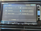 CD・DVD・フルセグTV・ミュージックサーバーが楽しめ、Bluetoothにも対応しています。