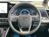 【純正革巻きステアリング】上質な革を使用することで、手にしっかり馴染みとても運転しやすいハンドルです♪