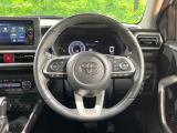 【純正革巻きステアリング】上質な革を使用することで、手にしっかり馴染みとても運転しやすいハンドルです♪