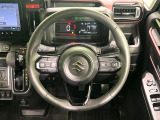 【純正革巻きステアリング】上質な革を使用することで、手にしっかり馴染みとても運転しやすいハンドルです♪