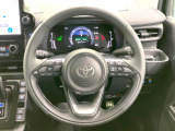 【純正革巻きステアリング】上質な革を使用することで、手にしっかり馴染みとても運転しやすいハンドルです♪
