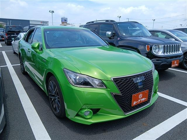 クラウンアスリート ハイブリッド 2.5 S 若草色エディション 禁煙車 白革シート 純正...