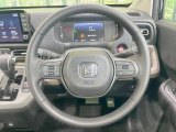 【純正革巻きステアリング】上質な革を使用することで、手にしっかり馴染みとても運転しやすいハンドルです♪