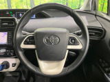 【純正革巻きステアリング】上質な革を使用することで、手にしっかり馴染みとても運転しやすいハンドルです♪