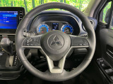 【純正革巻きステアリング】上質な革を使用することで、手にしっかり馴染みとても運転しやすいハンドルです♪