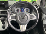 【純正革巻きステアリング】上質な革を使用することで、手にしっかり馴染みとても運転しやすいハンドルです♪