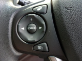 ハンドルにオーディオの操作スイッチが装備されています。視線を前方から外さずハンドルから手を離さずに操作できるのでとっても安全ですね。